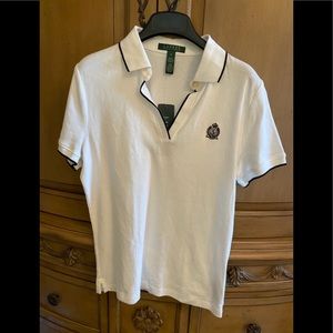 Ralph Lauren white&black cotton polo shirt tags M
